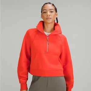 Lululemon Scuba half zip - bright orange - size M/L